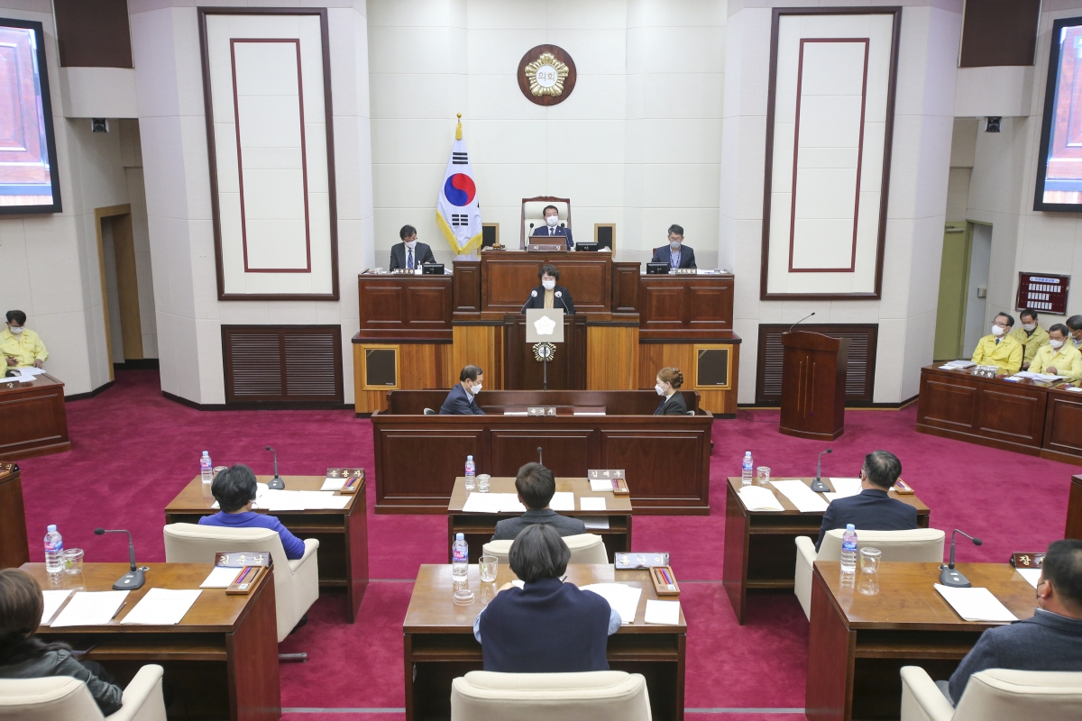 20201125-022[AP7U3434-제245회 제2차 정례회 제1차 본회의시 이지연 부위원장 예산결산특별위원회 구성결의안 제안설명.JPG